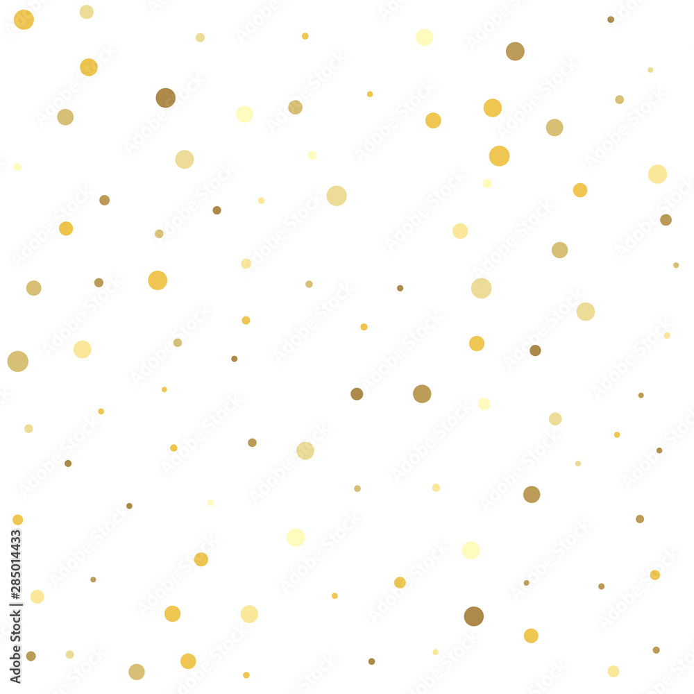 Golden dots on a square background. Template for holiday designs, invitation, party, birthday, wedding.