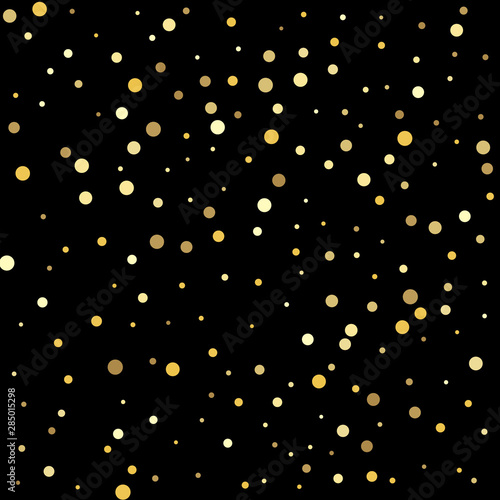 Falling golden dot abstract decoration for party, birthday celebrate, anniversary or event, festive. Confetti cover from gold dots.