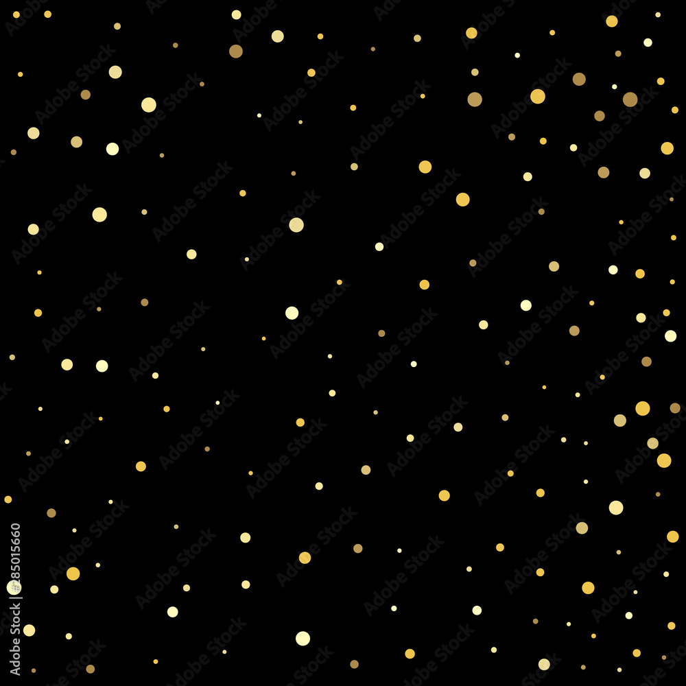 Festival decor. Confetti cover from gold dots.
