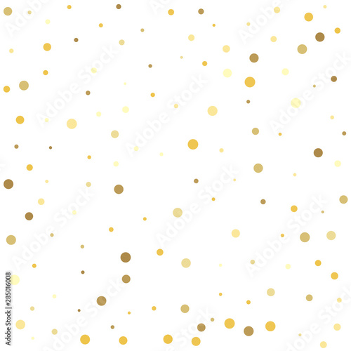 Vector illustration. Abstract pattern of random falling gold dots.