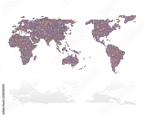 Fototapeta Naklejka Na Ścianę i Meble -  vector illustration of world map