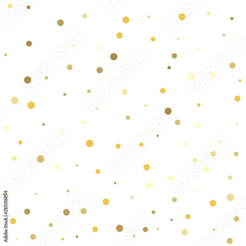 Sparkle tinsel elements celebration graphic design. Christmas dots background vector, flying gold sparkles confetti.