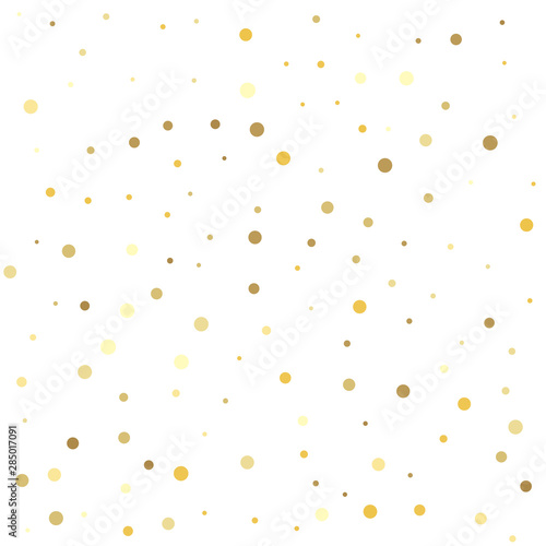Falling golden dot abstract decoration for party, birthday celebrate, anniversary or event, festive. Vector illustration.