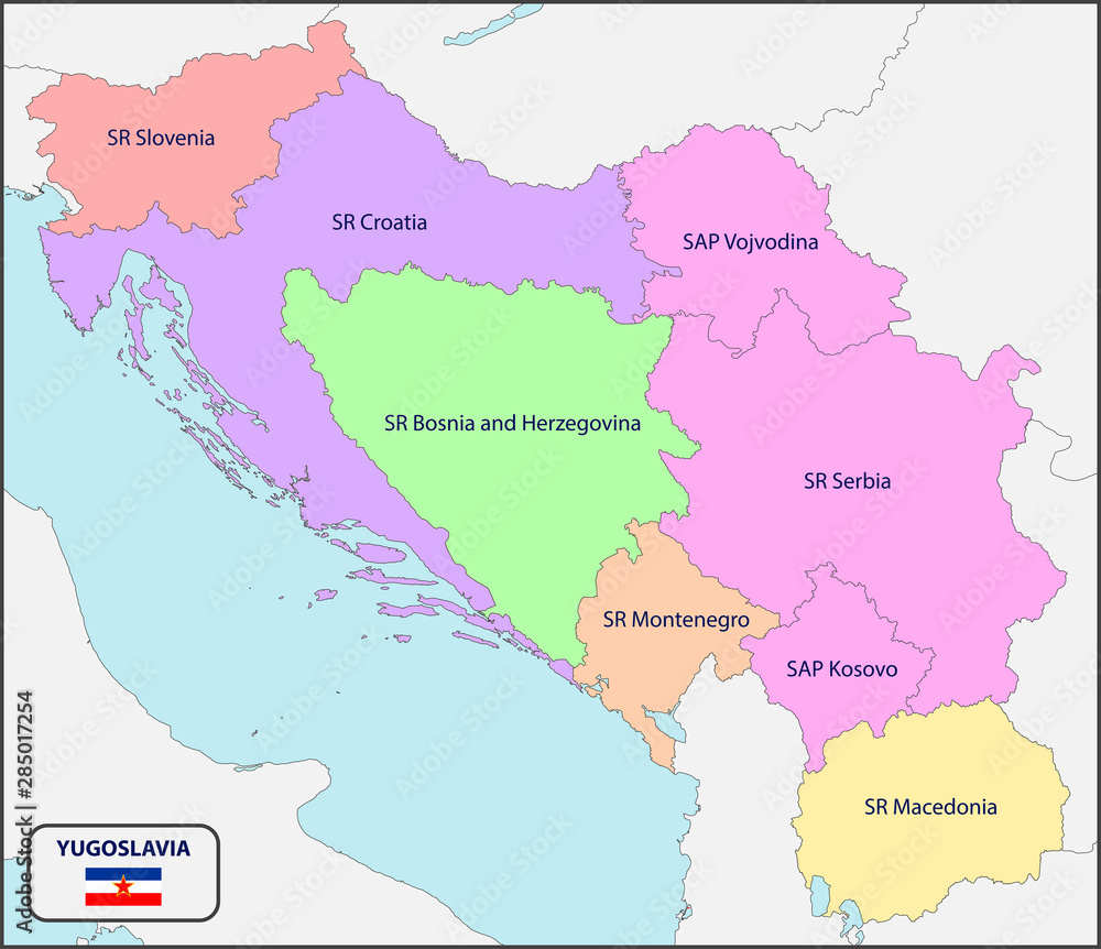 Political Map Of Yugoslavia With Names Vector De Stock Adobe Stock 1000 F 285017254 OxwgeHBlg6rqmYbCkTBYtdWK04ELsVG6