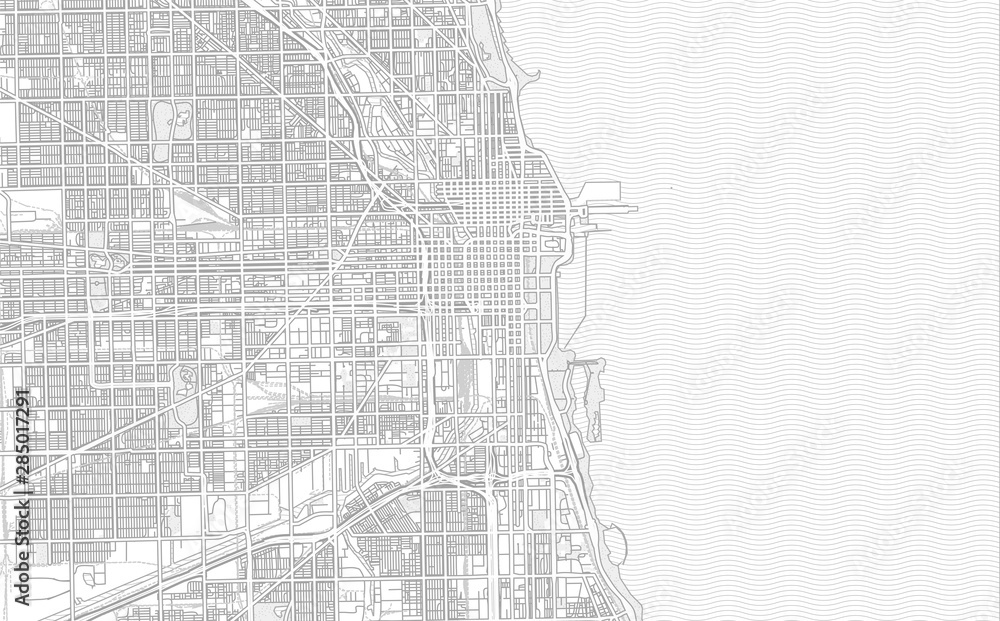 Naklejka premium Chicago, Illinois, USA, bright outlined vector map