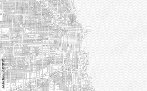 Chicago, Illinois, USA, bright outlined vector map