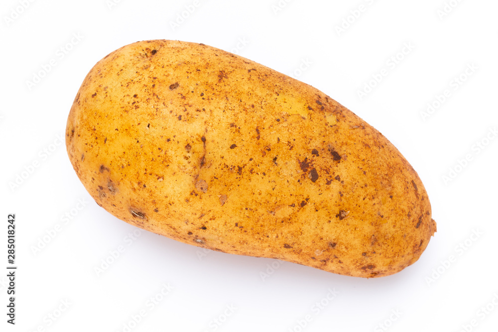 Potatoes isolated on white background. Flat lay. Top view. Potatoes isolated on white background. Flat lay. Top view.