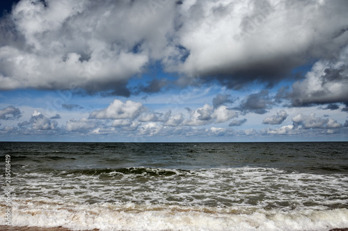 Cloudy day by Baltic sea  Liepaja  Latvia.