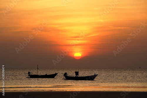 Sunset with Fishing boat