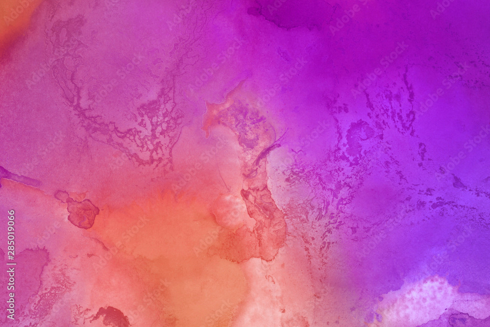 Colorful hand painted alcohol ink background. Abstract delicate texture. Contemporary wallpaper.