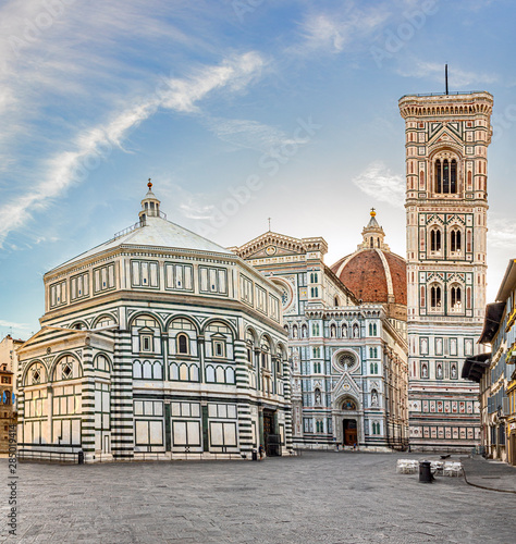 Fototapeta Duomo Square, Cathedral of Santa Maria del Fiore, Giotto's Bell Tower, Baptister
