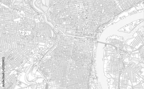 Philadelphia, Pennsylvania, USA, bright outlined vector map photo