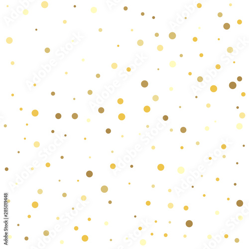 Glitter pattern for banner, greeting card. Gold dots.