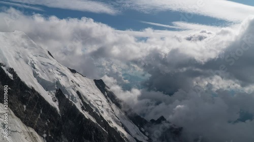 Cloud movement over the European Alps. View from refuge du Gouter. Time lapse. 4K photo