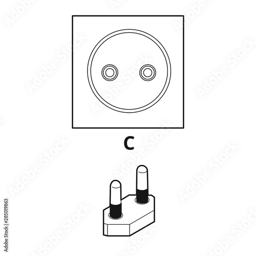 Eurostecker Typ C [schwarz-weiß]