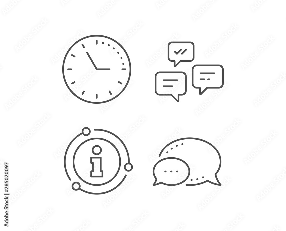 Fototapeta premium Chat Messages line icon. Chat bubble, info sign elements. Conversation or SMS sign. Communication symbol. Linear chat Messages outline icon. Information bubble. Vector