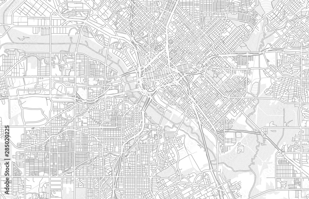 Dallas, Texas, USA, bright outlined vector map