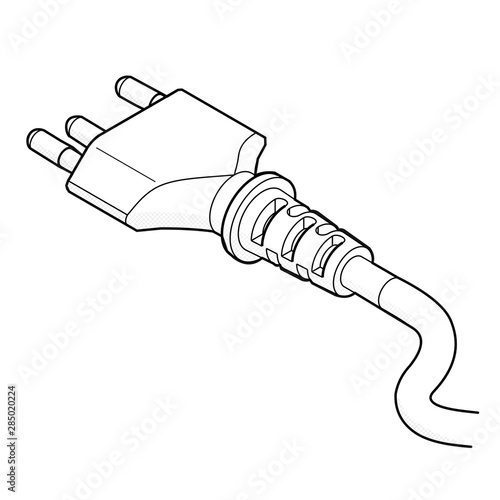 Stromstecker Typ J  [schwarz-weiß]