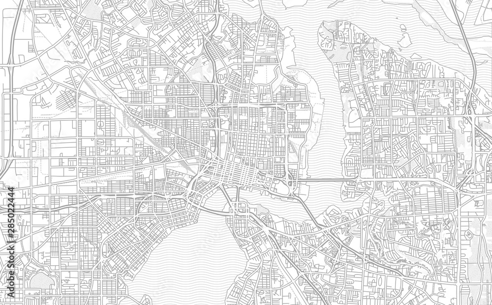 Jacksonville, Florida, USA, bright outlined vector map