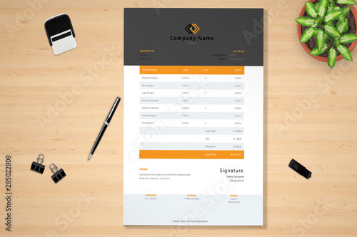 The invoice banner