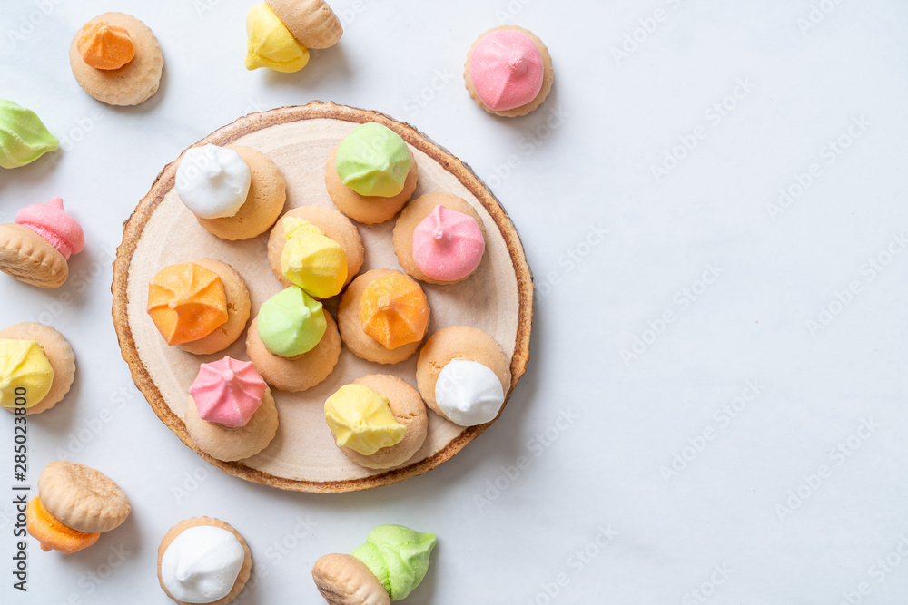 biscuit bread with colorful sugar biscuit bread with colorful sugar