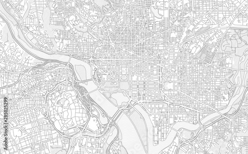 Washington, D.C., USA, bright outlined vector map