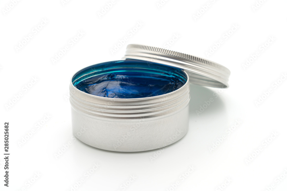 Ταπετσαρία Pomade for hair styling in water based on white background