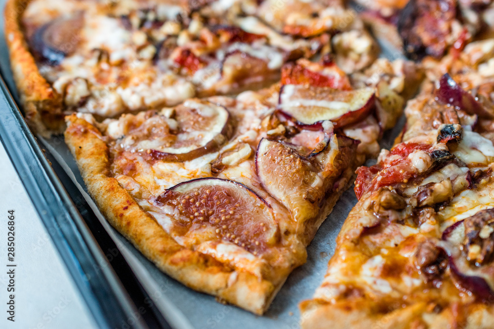 Fig Pizza with Walnut and Sun Dried Tomatoes. Fig Pizza with Walnut and Sun Dried Tomatoes.