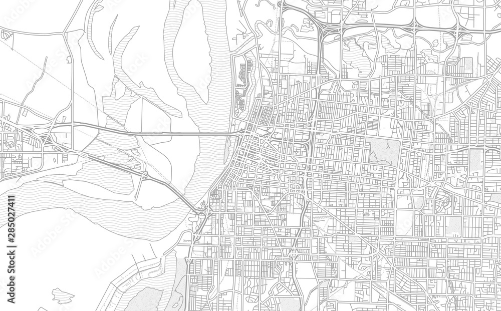 Memphis, Tennessee, USA, bright outlined vector map