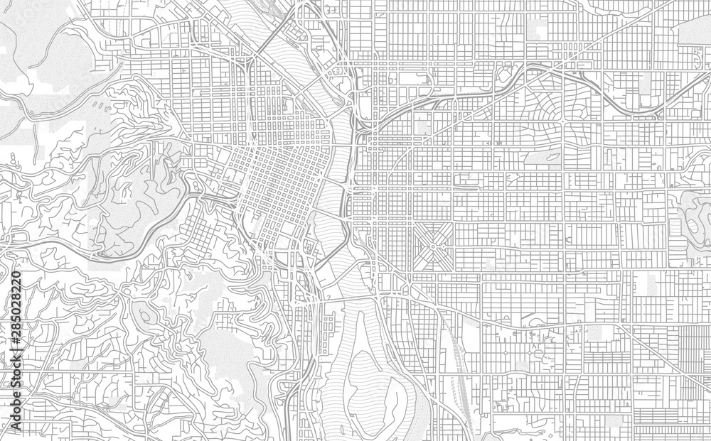 Portland, Oregon, USA, bright outlined vector map