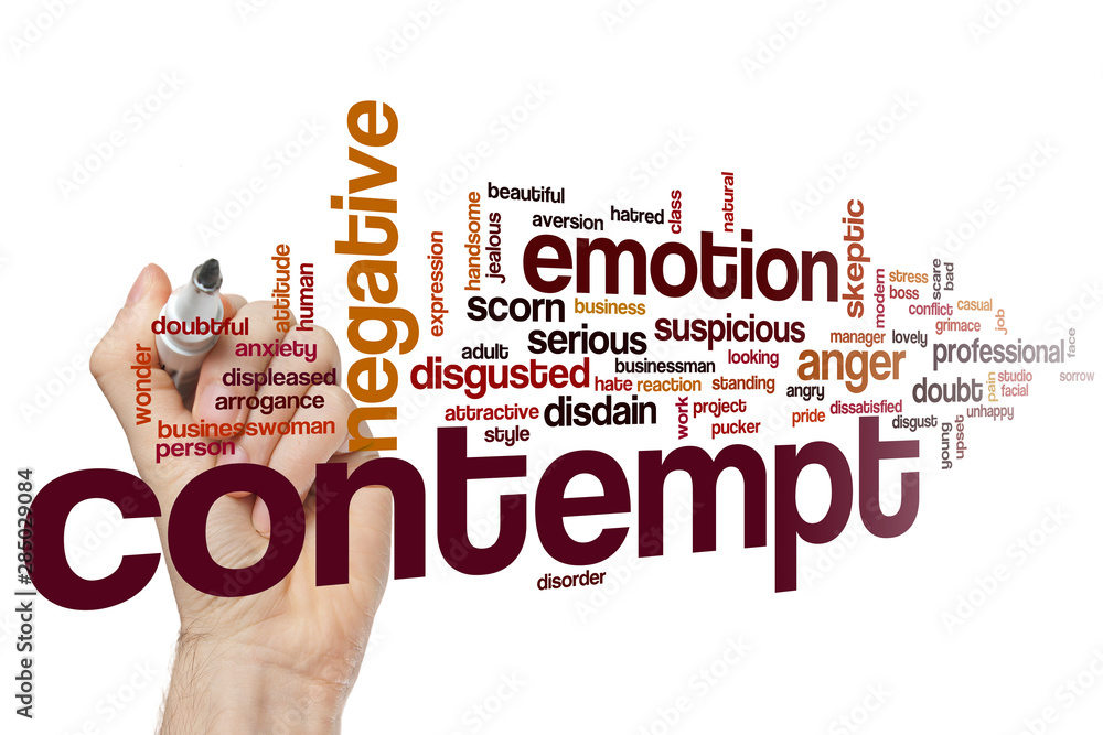 Fotografie Contempt word cloud