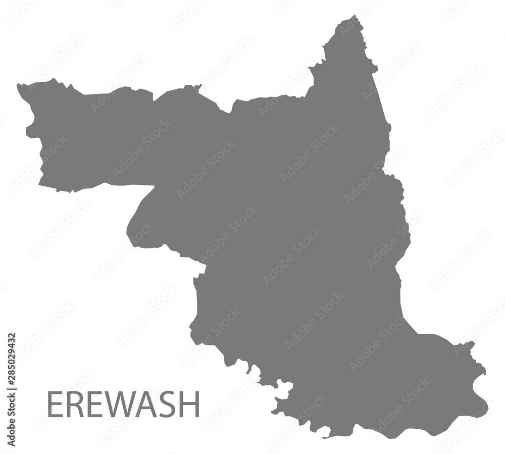 Erewash grey district map of East Midlands England UK