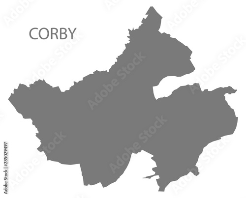 Corby grey district map of East Midlands England UK