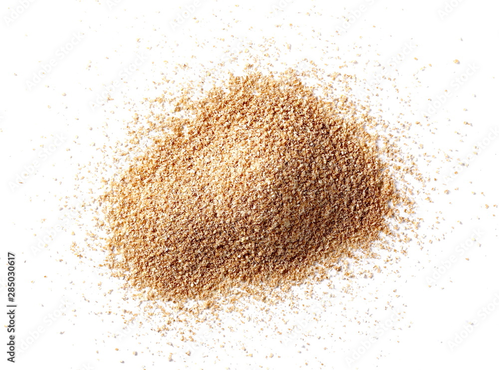 Spelt bran isolated on white background, top view Spelt bran isolated on white background, top view