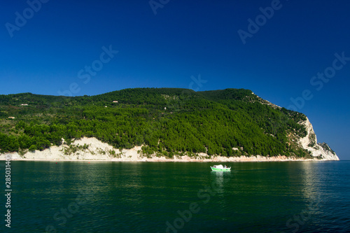 Cliffs of Mount Conero promontory in the adriatic sea. Ancona, Marche Region, Italy photo