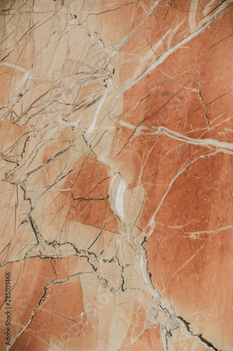 Fototapeta Naklejka Na Ścianę i Meble -  Marble surface as texture and background for design. Orange marble texture.   