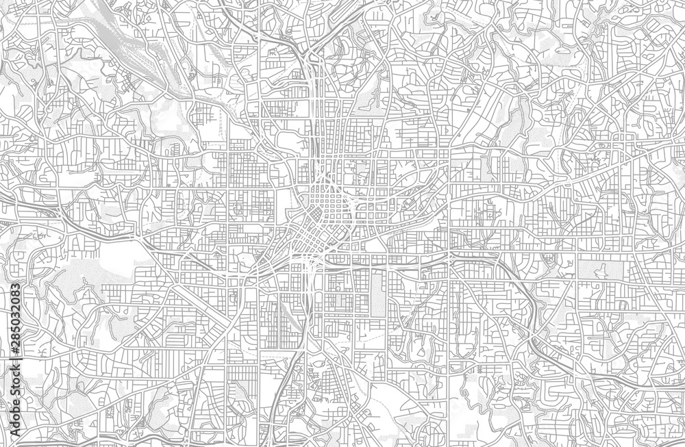 Atlanta, Georgia, USA, bright outlined vector map