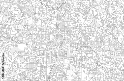 Atlanta, Georgia, USA, bright outlined vector map