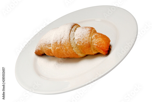 Delicious sesame croissant isolated on white background