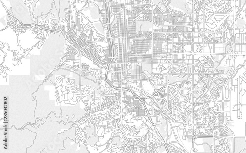 Colorado Springs, Colorado, USA, bright outlined vector map