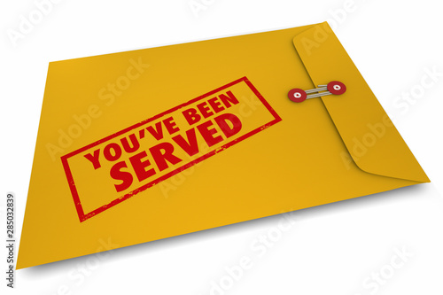 Youve Been Served Legal Document Court Summons Envelope 3d Illustration