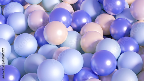 Beautiful festive background with balloons. 3d illustration  3d rendering.