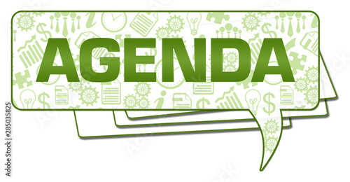 Agenda Business Symbols Green Stroke Comment Symbol 