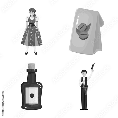Vector illustration of and traditional sign. Set of and historic stock vector illustration.