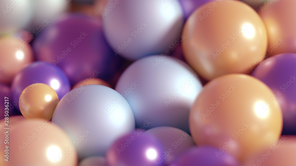 Beautiful festive background with balloons. 3d illustration, 3d rendering.