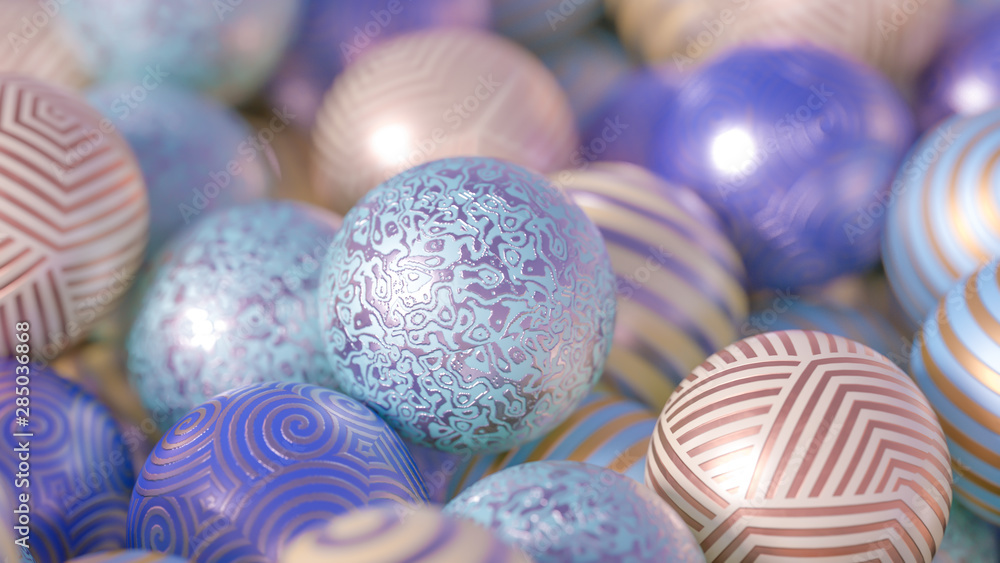 Obraz premium Beautiful festive background with balloons. 3d illustration, 3d rendering.