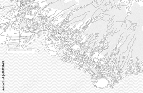 Honolulu, Hawaii, USA, bright outlined vector map