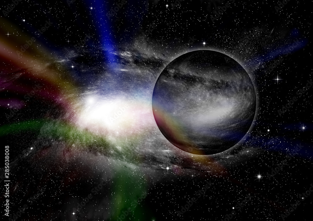 Obraz premium galaxy in a free space. 3D rendering