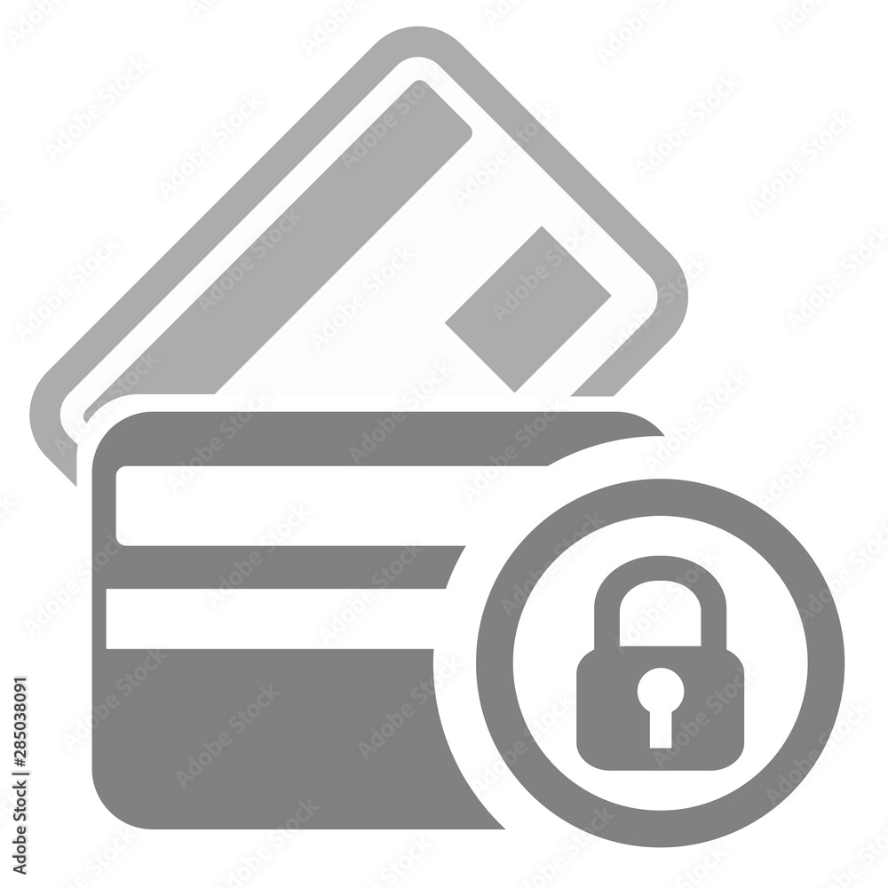 Security icons set - lock credit cards. Vector icon. Security icons set - lock credit cards. Vector icon.