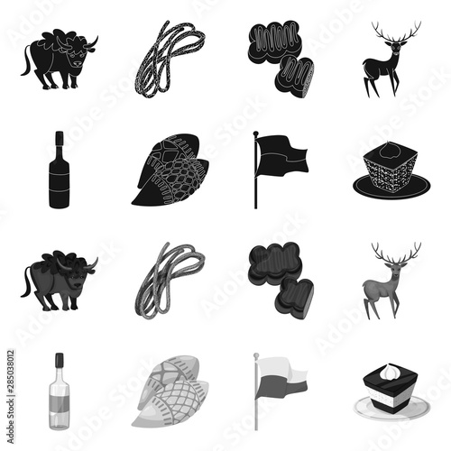 Vector illustration of traditional and tour logo. Collection of traditional and landmarks stock vector illustration.